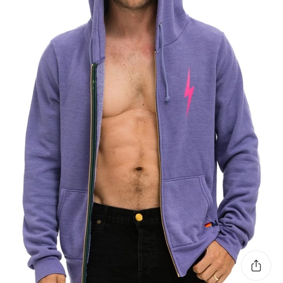 Aviator Nation Bolt 2 Hoodie - Lavender // Neon Pink - Picture 2 of 7